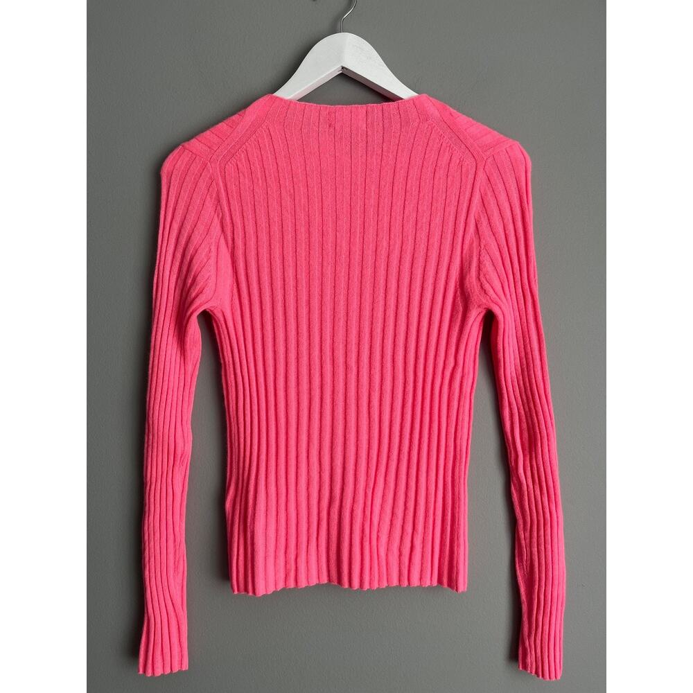 J.Crew 100% Cashmere Cardigan NWT Women's S Pink Ribbed Button Front Sweater Lux - Picture 6 of 7